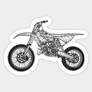 YZ 125 Bike Blueprint Sketch Art Sticker